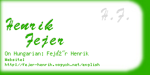 henrik fejer business card